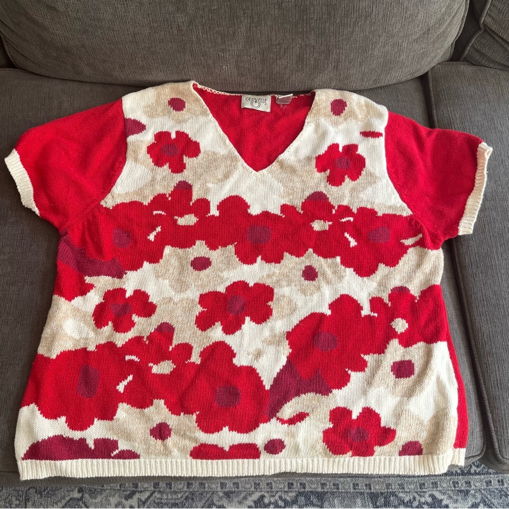 Vintage flower knit sweater